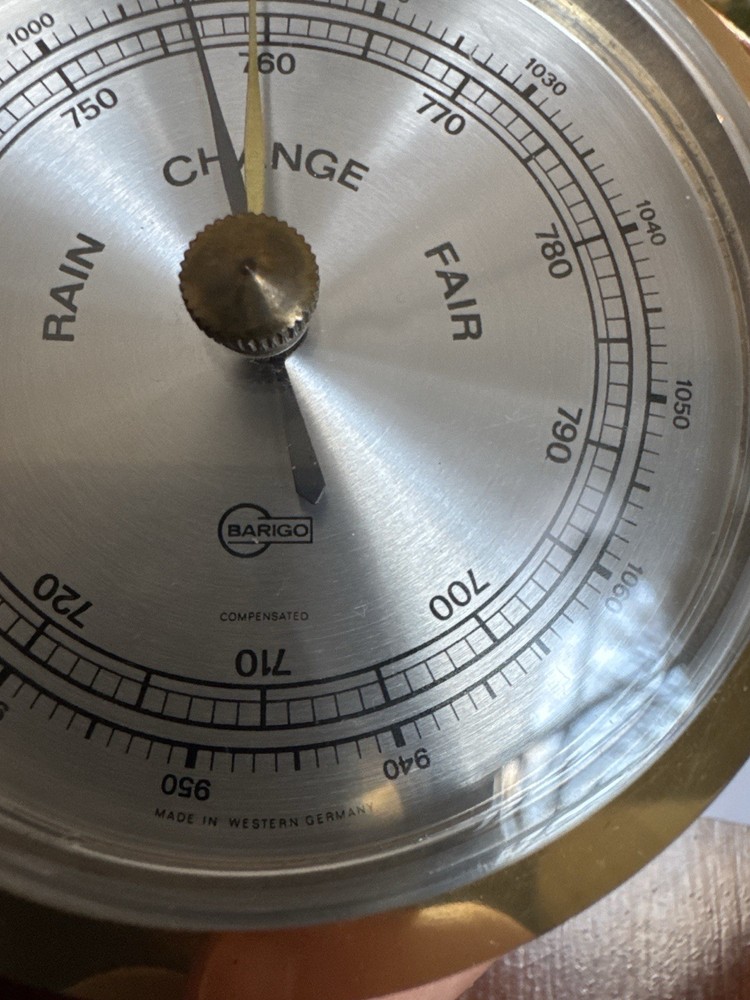 BARIGO Western Germany Compensated Brass Barometer 6” Working