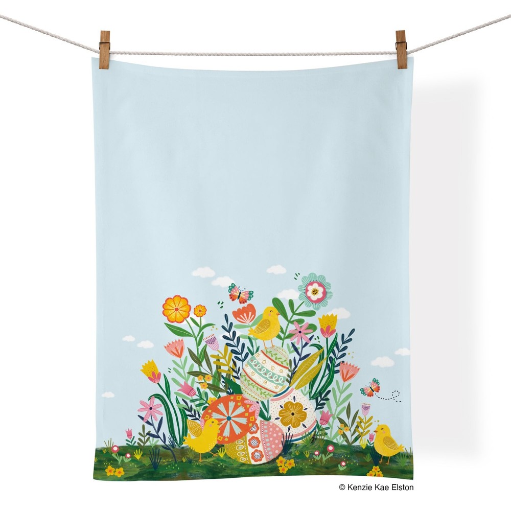 WerkShoppe Easter Garden 100% Cotton Tea Towel