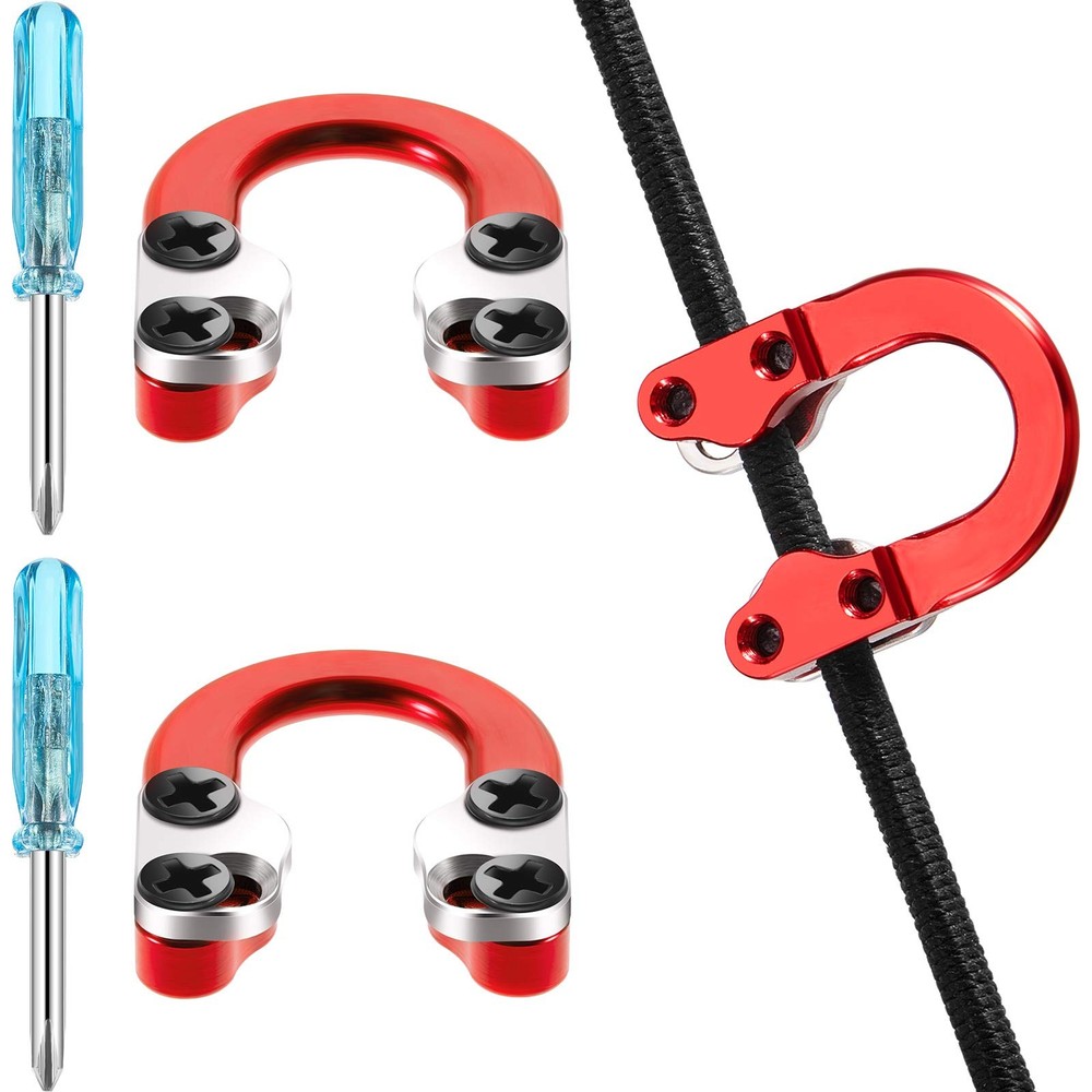 2 Sets Archery D Loop Compound Bow Metal U Nock D Ring Buckle Release Nocking...