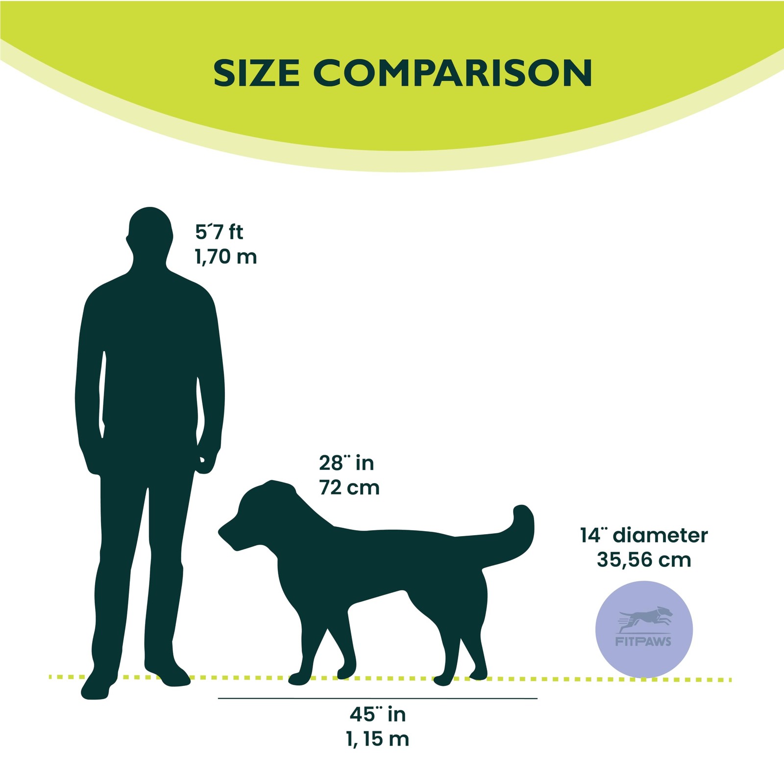 FitPAWS Dog Balance Disc 14" Blue Exercise Workout Tool Strength Core