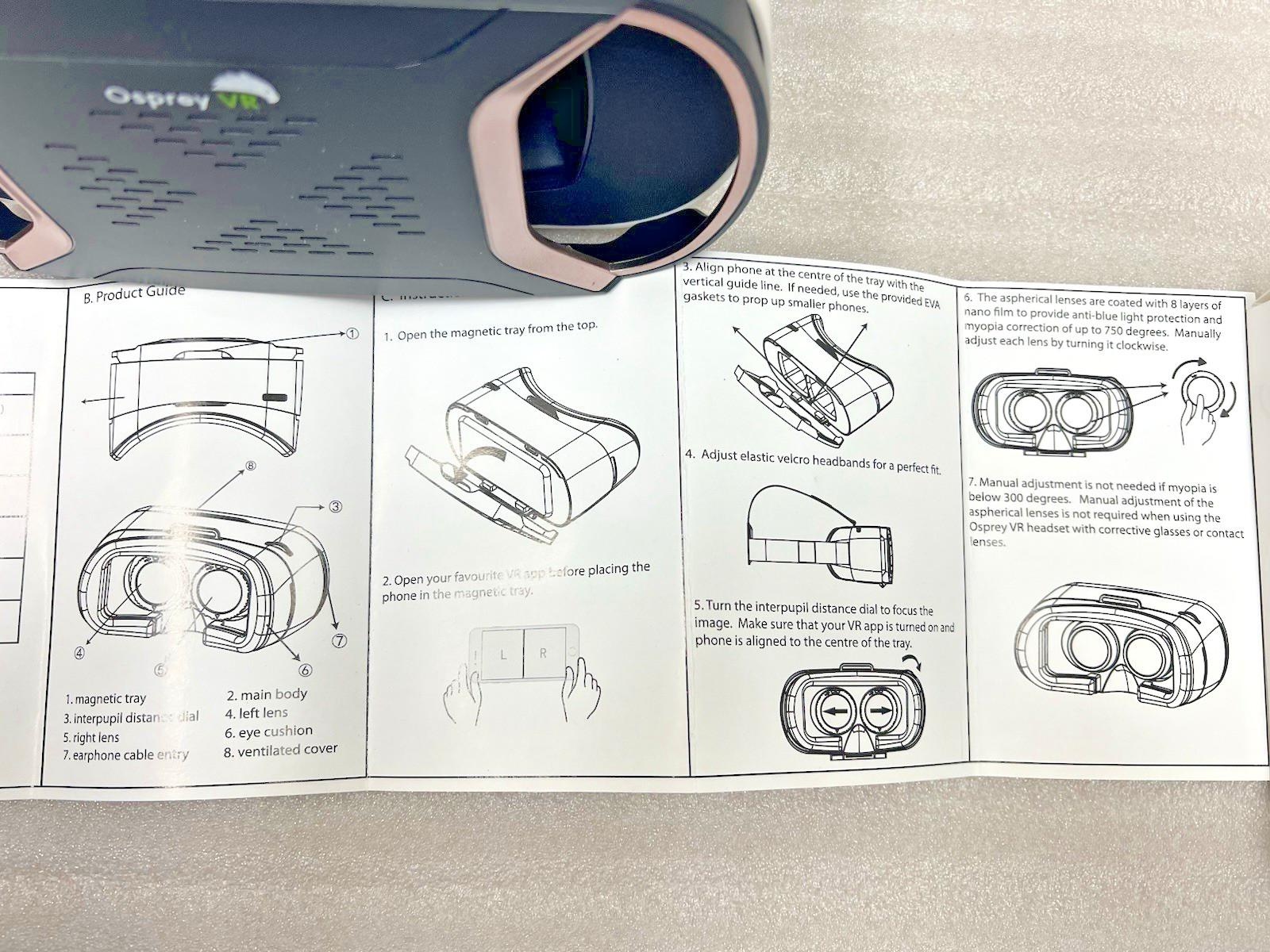 VR Headset Goggles for iPhone Android Smartphone 3D Virtual Reality Glasses