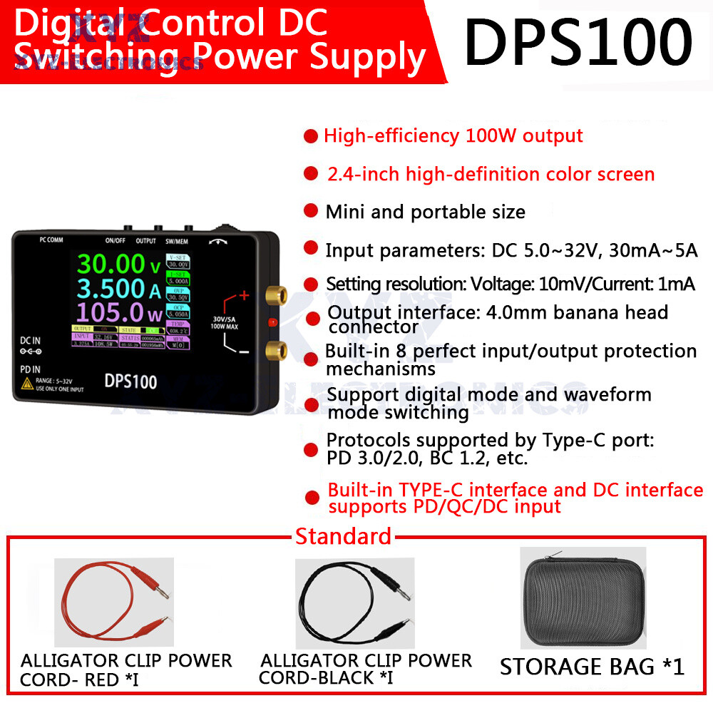 DPS100 CNC DC Adjustable Programmable Voltage Regulator Power Supply 30V 5A 100W
