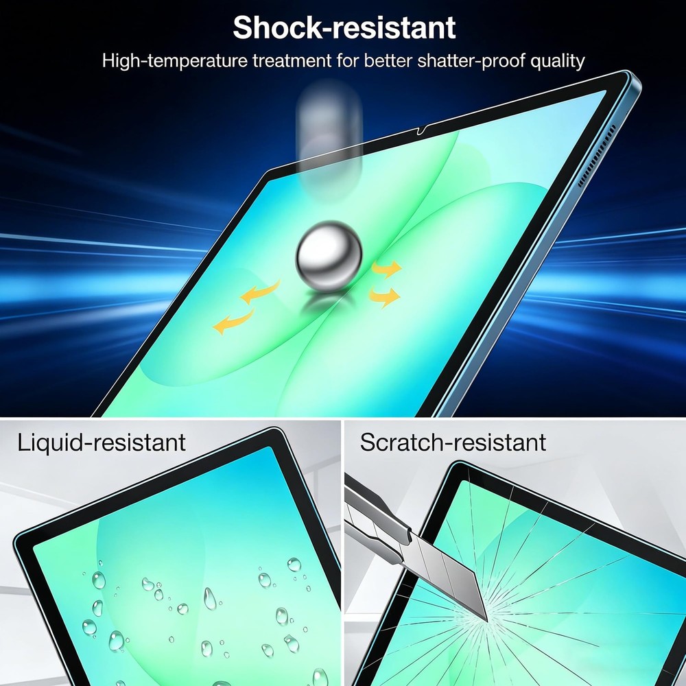 TiKeDa 2 Pack Screen Protector for Galaxy Tab A11 Plus 2025 / A9 Clear