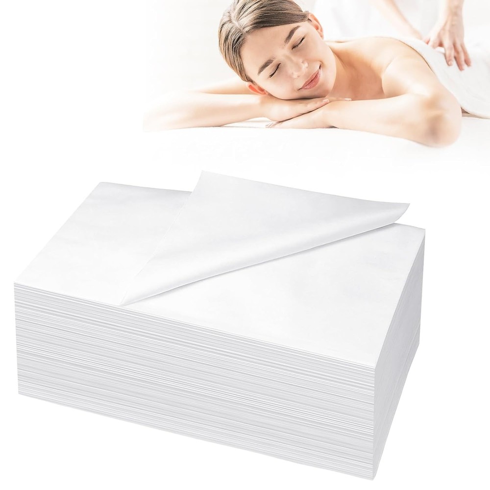 100PCS Disposable Bed Sheets 31" X 71" Massage Table Sheets Waterproof Spa Sheet