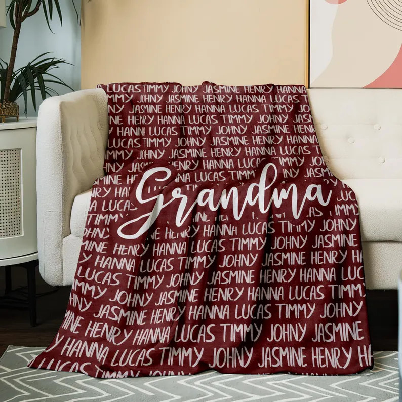 Personalized Mom Blanket Custom Name Gift Mother