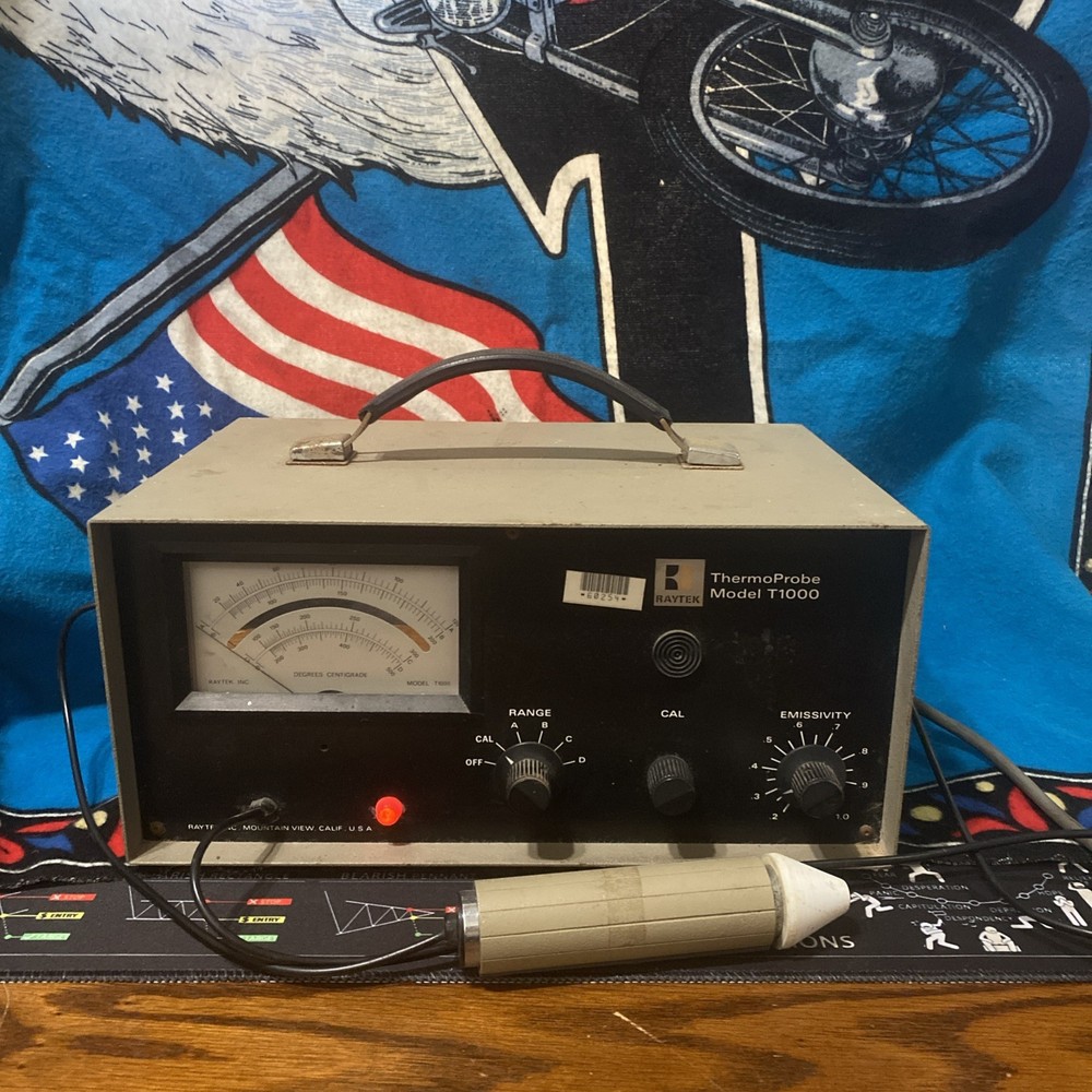 Raytek Thermoprobe T1000 Partially Tested Probe Cable Degrees Centigrade Workin