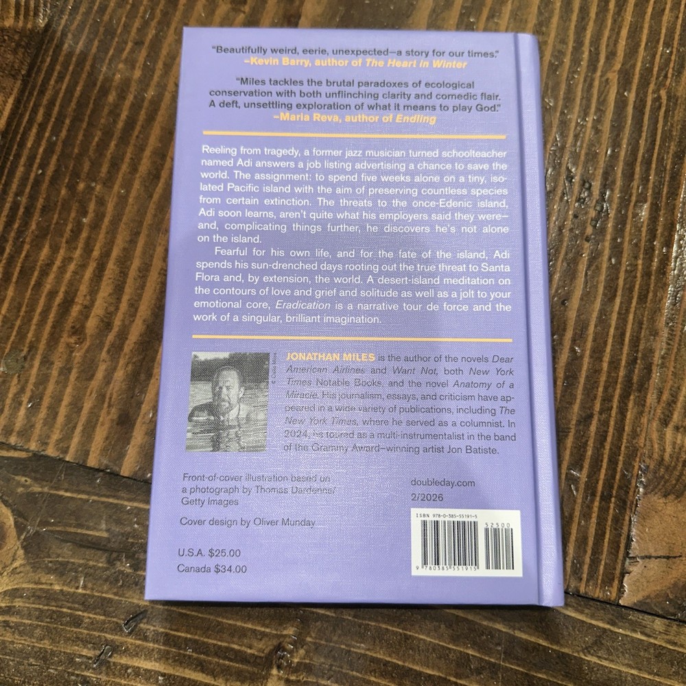 Jonathan Miles - Eradication A Fable (Hardback) Very Good Condition