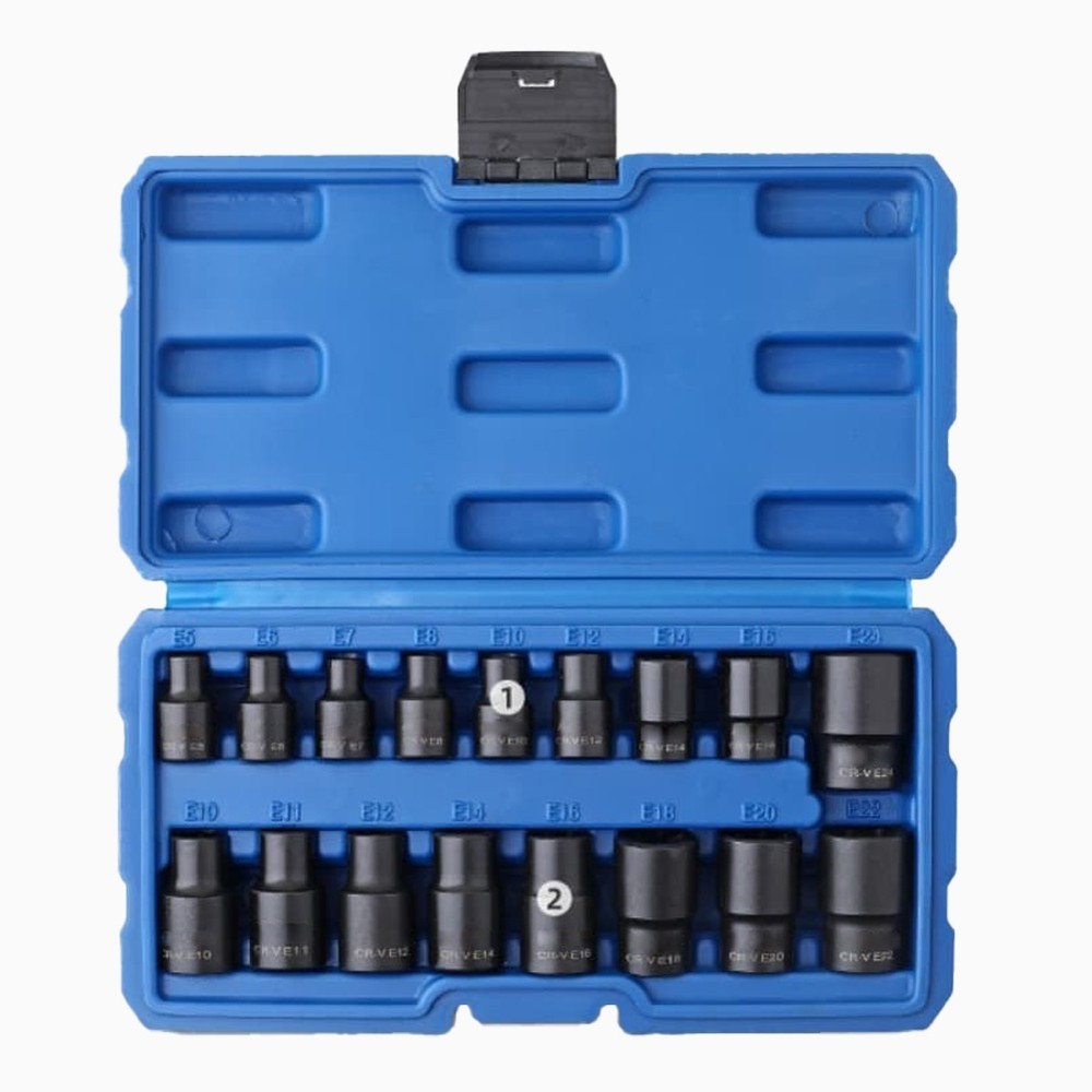 17 Piece E Type Socket Set Quick Bolt Adjustments for Auto and Machinery