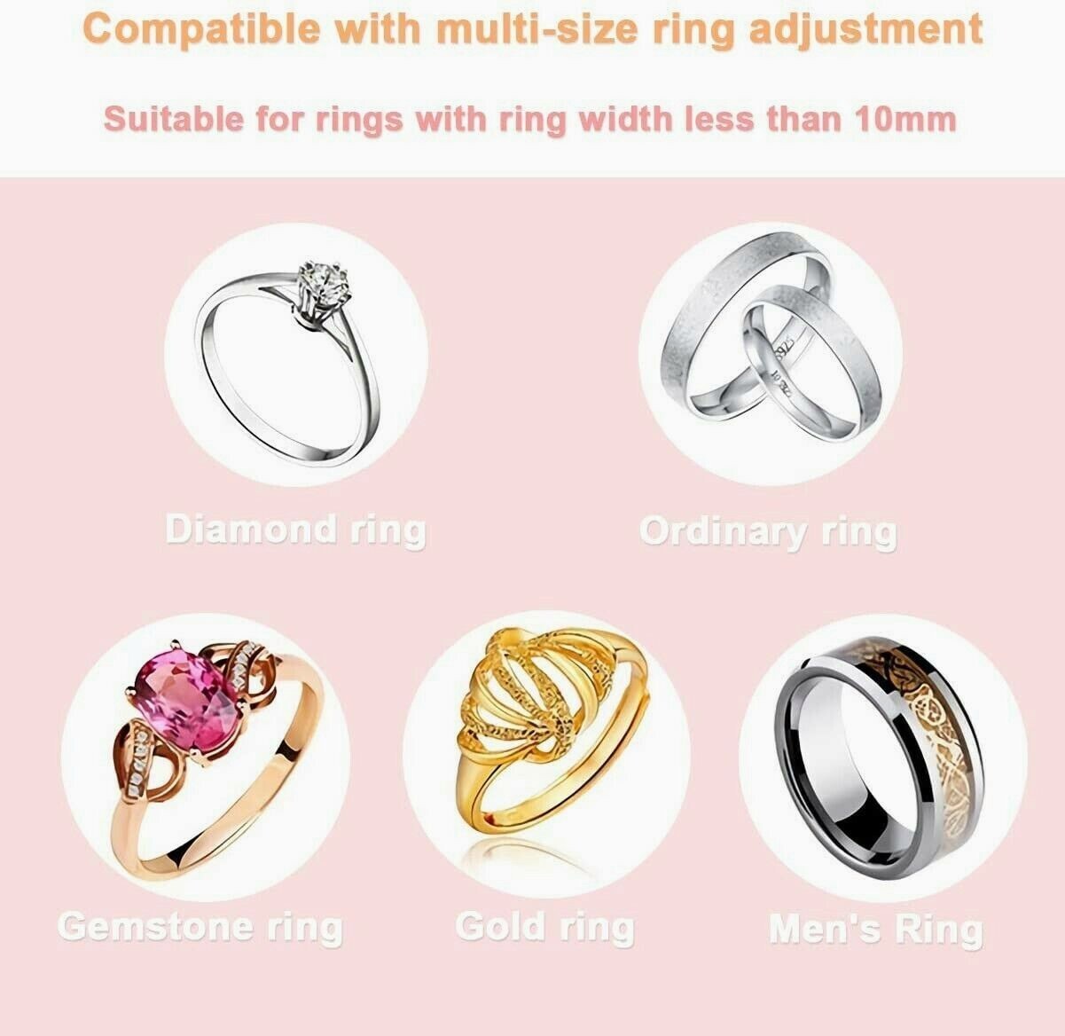 16Pcs Ring Size Adjuster Invisible Clear Ring Sizer Jewelry Fit Reducer Guard US