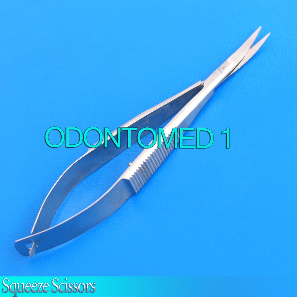 4" spring SQUEEZE scissors CURVED embroidery beading