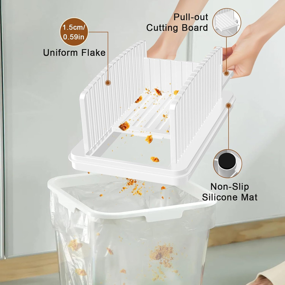 Upgrade Pull Out Bread Slicer for Homemade Bread, Foldable Bread Slicing Guide,R