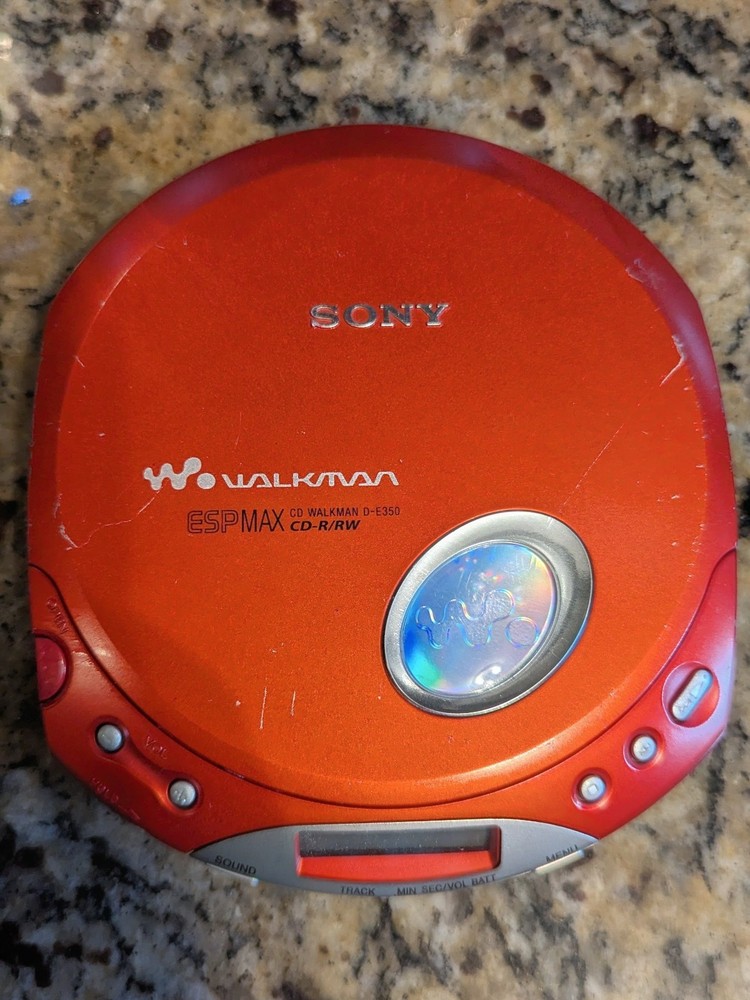 Sony D-E350 Discman Portable CD Walkman Player Red TESTED!