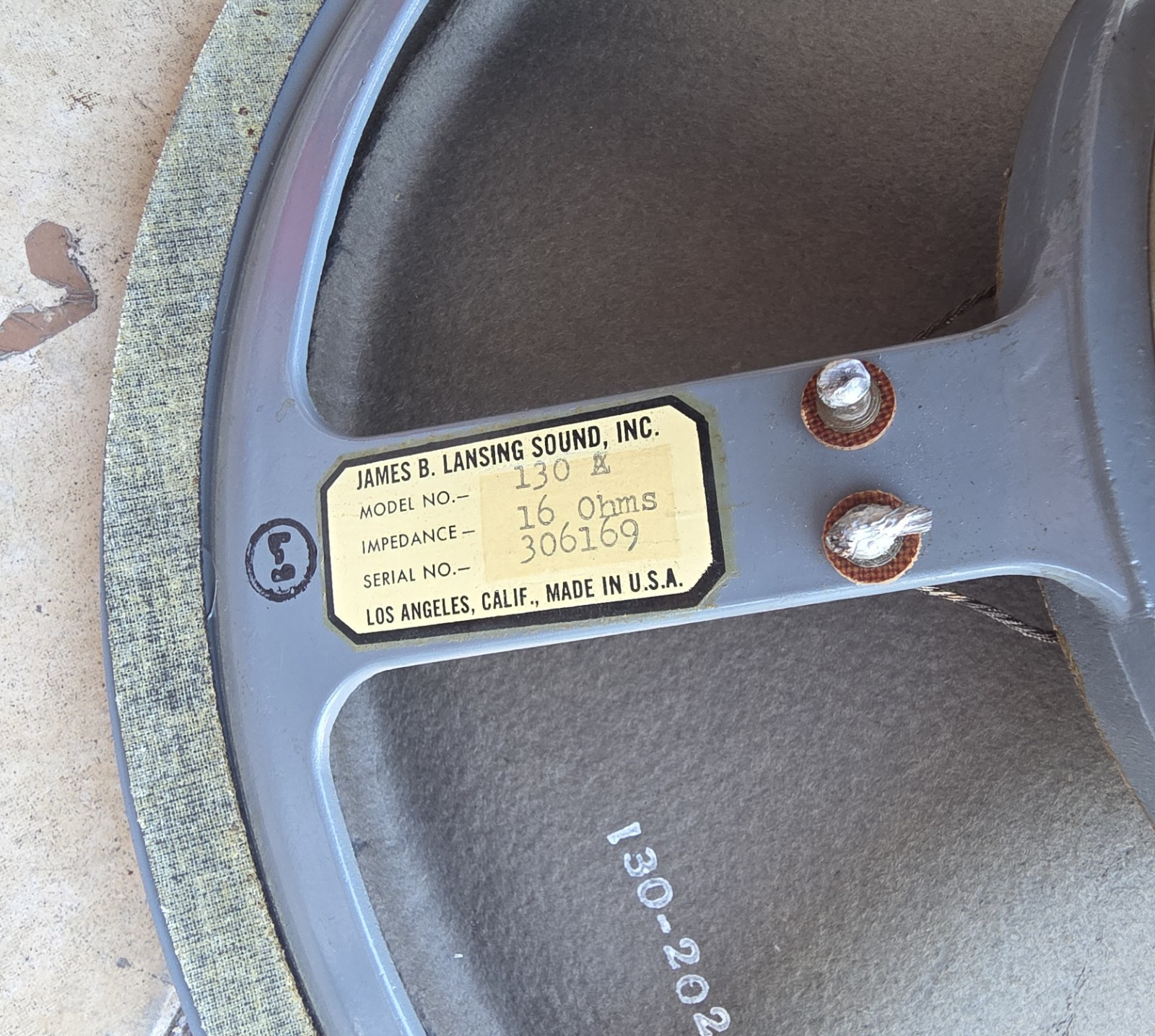 JIM LANSING JBL 130A 16 Ohm SINGLE Speaker - Working