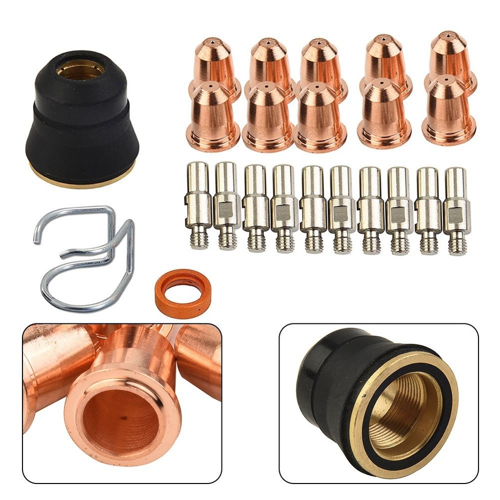 Plasma Kits Plasma Electrode Torch Cutter Tip + Cap For Trafimet 23pcs/Set