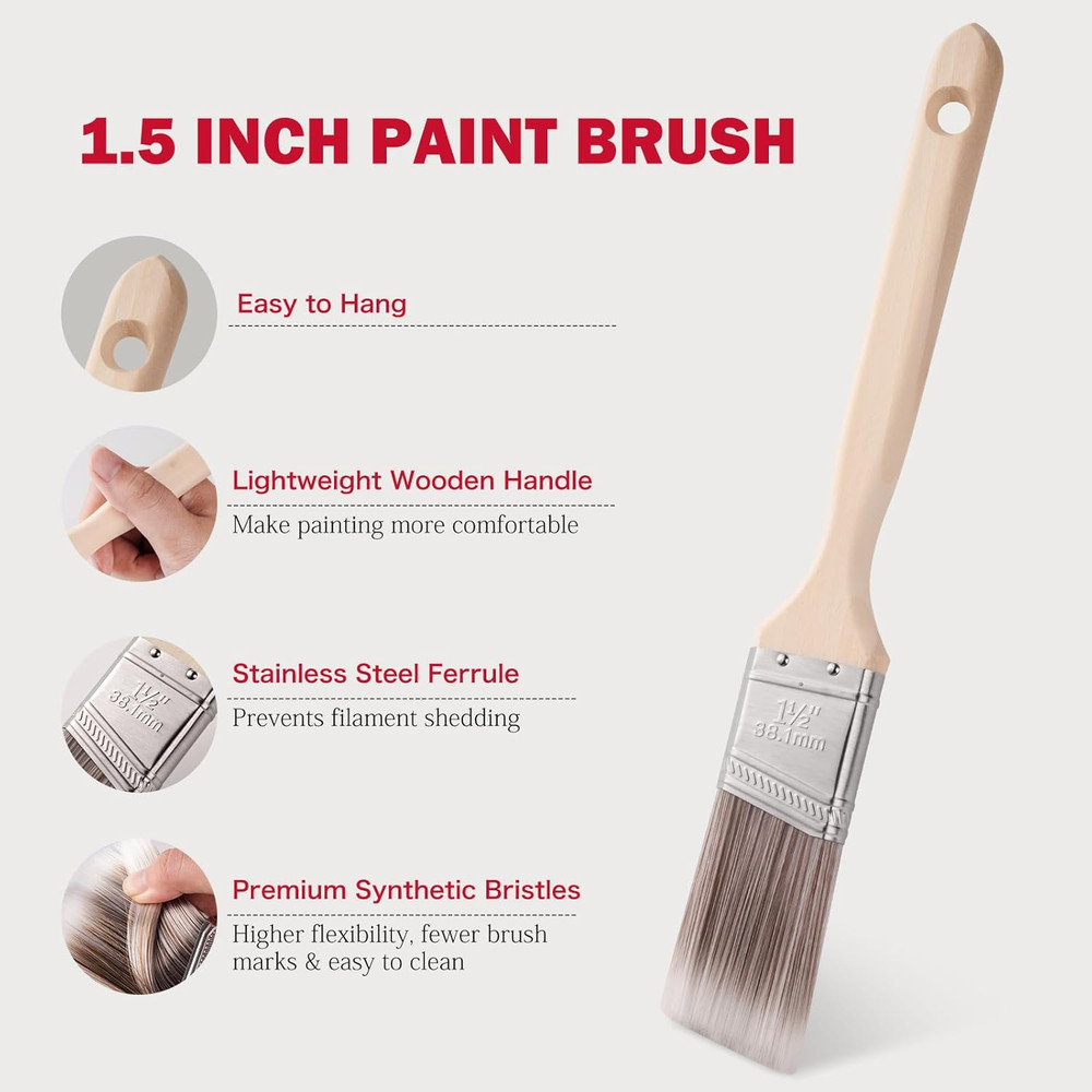 Paint Roller Kit-13 Piece, 4-Inch Microfiber Paint Rollers with Ergonomic Handle
