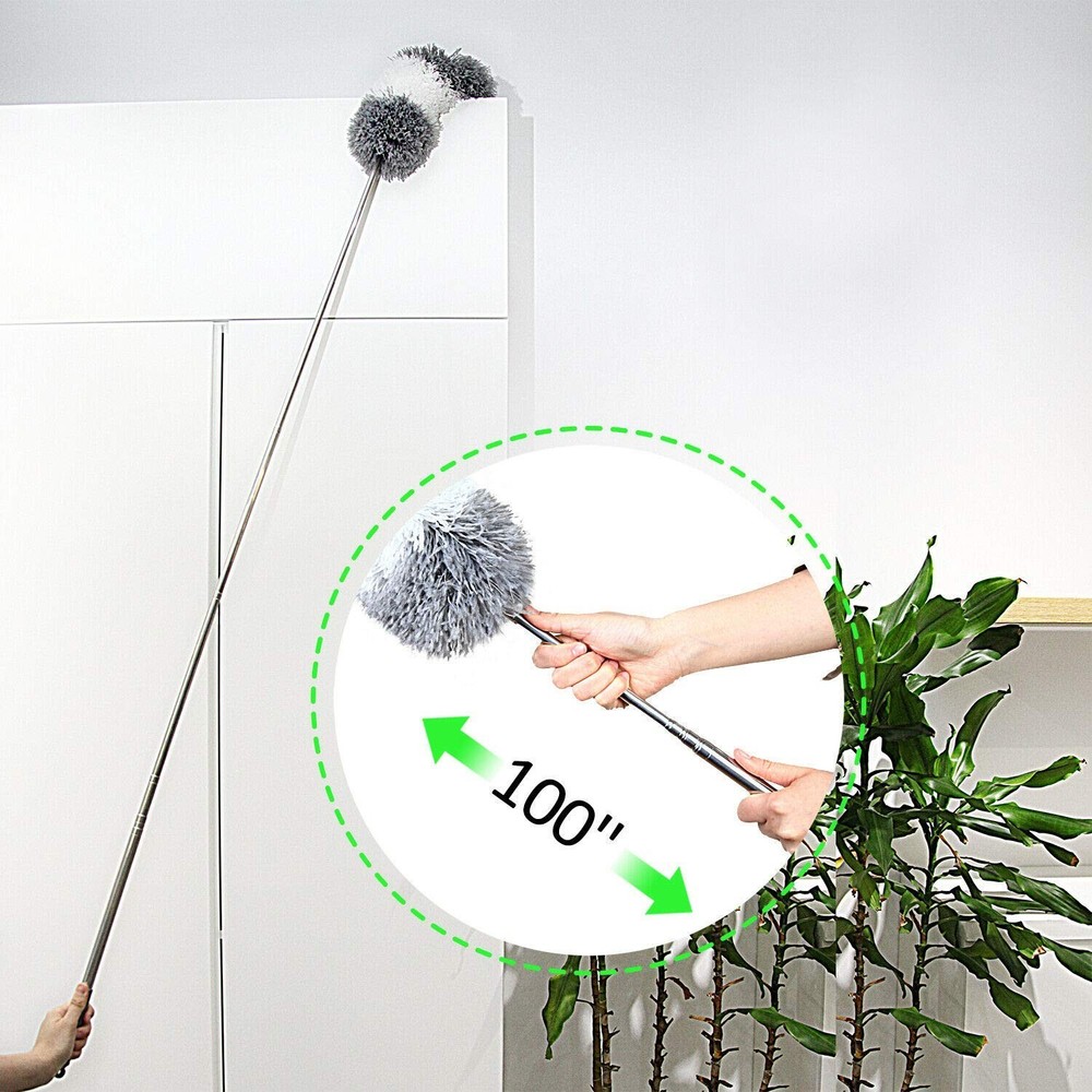 BOOMJOY Microfiber Feather Duster with Extendable Pole and Bendable Head, 100...