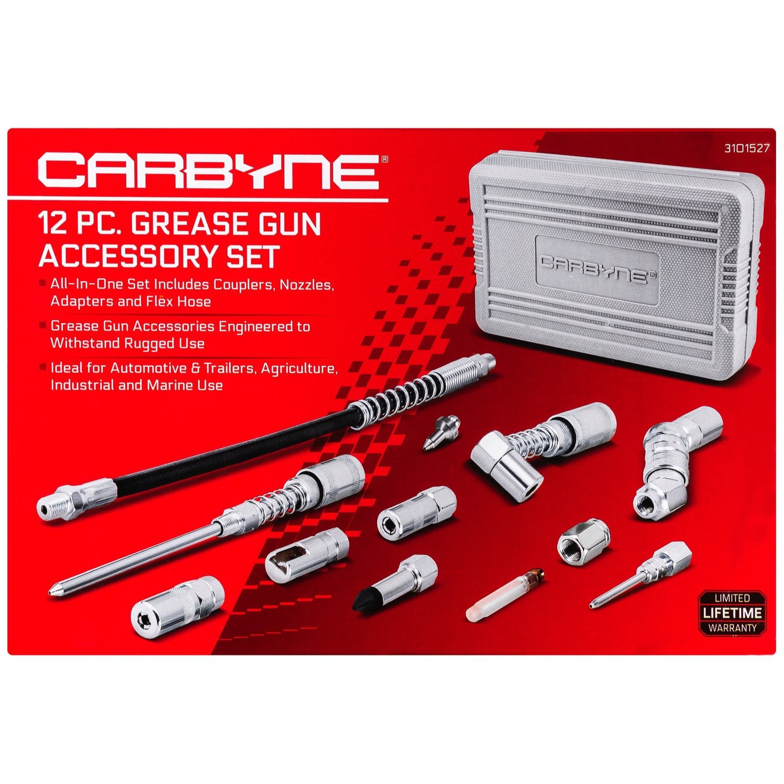Carbyne 12 Piece Grease Gun Accessory Set | All-in-One Set Includes Couplers,...