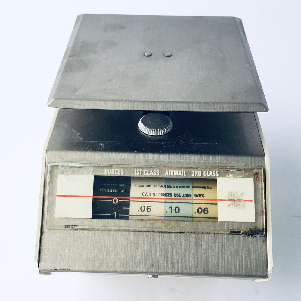 VINTAGE Park Sherman Mail Postal Scale "The Postage Computer" 1 Lb Capacity EUC