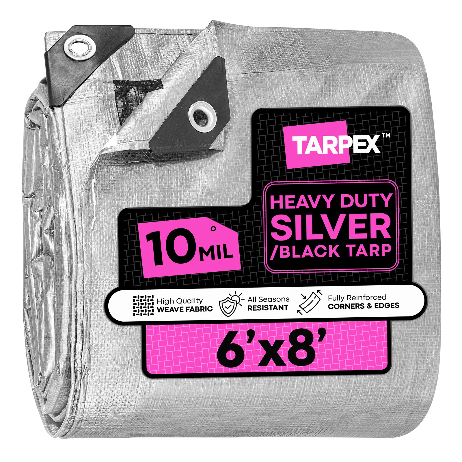 TARPEX - 10 Mil Silver Black Heavy Duty Poly Tarps