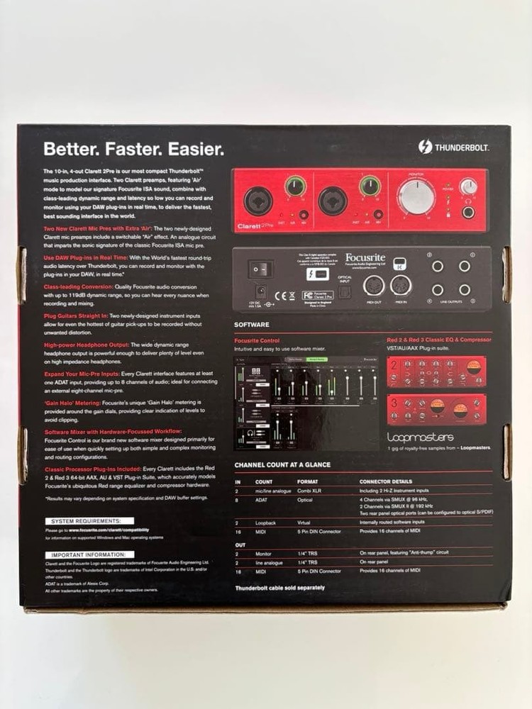 Focursrite Clarett 2Pre THUNDERBOLT Audio Interface jp