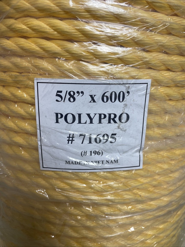 polypro #71695 5/8” x 600’ rope