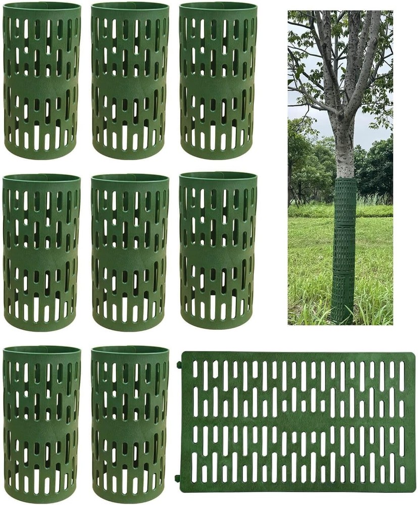 Tree Trunk Protectors Bark - 8Pcs Small Green