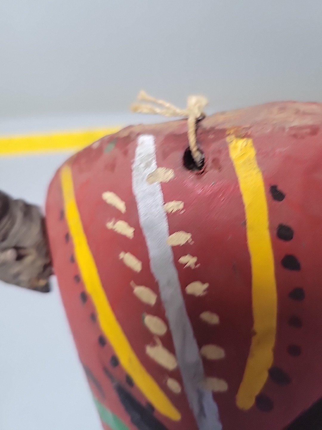 Vintage hand carved & painted wood devil mask Mexico?