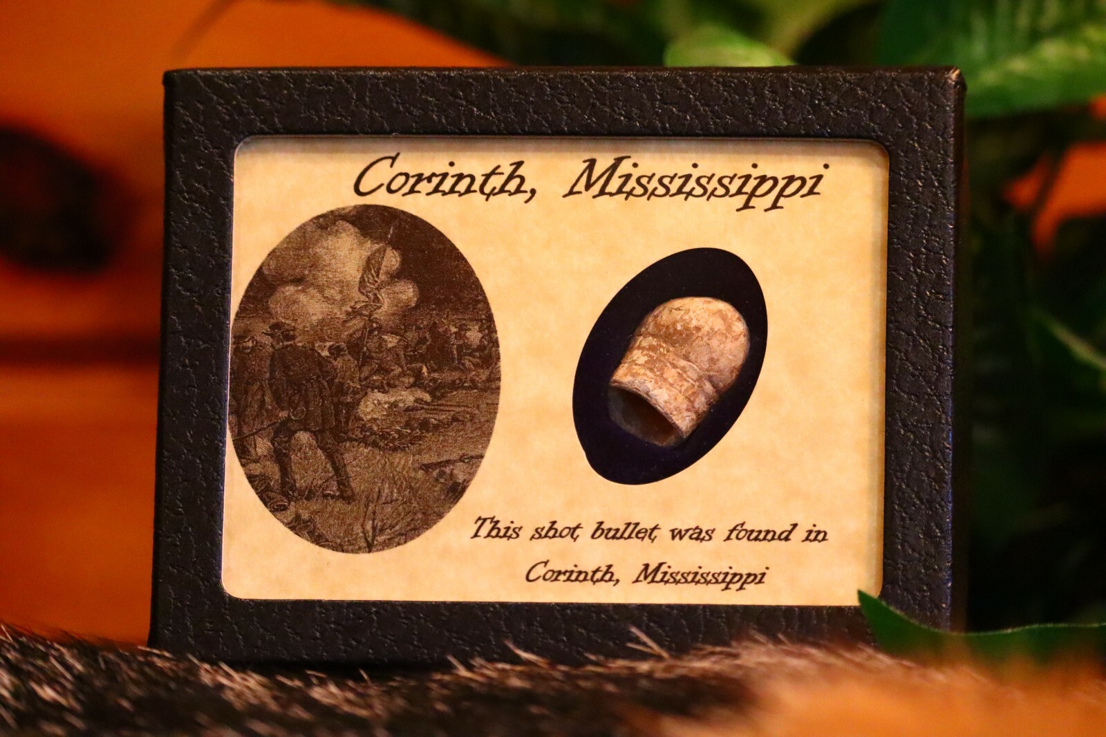 Civil War Bullet Relic from Corinth, Mississippi with Display Case and COA