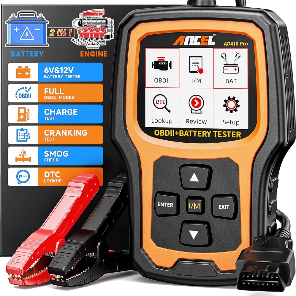ANCEL AD410 PRO Battery Tester & OBD2 Scanner Auto Code Reader Diagnostic Tool