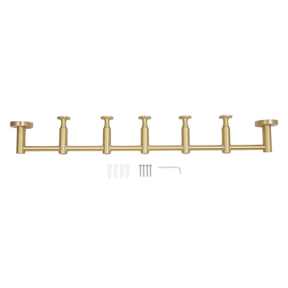 Coat Rack with 5 Adjustable Hooks Wall Mounted Vertical Coat Hat Umbrella Hanger