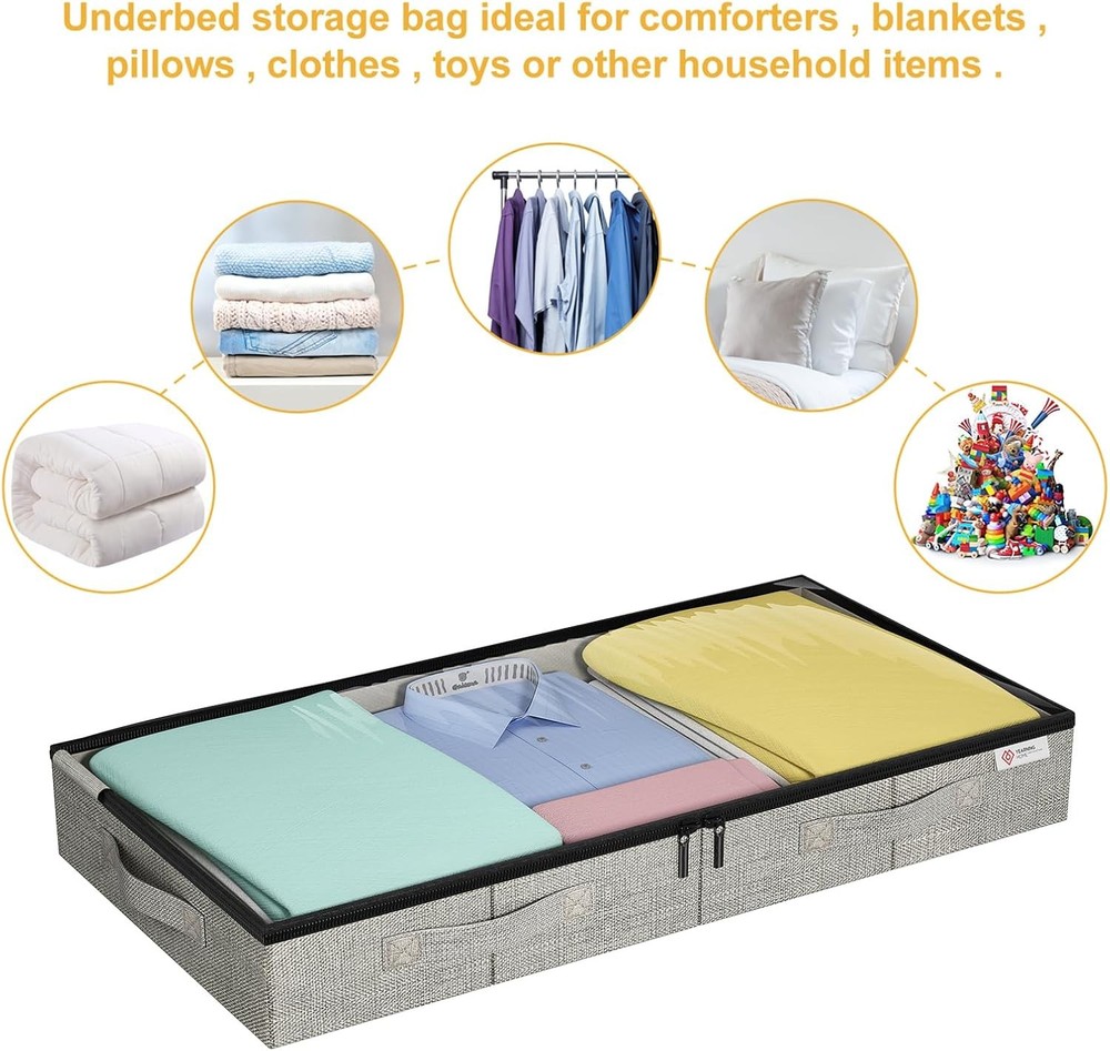 Under Bed Storage Containers, Low Profile Underbed Storage with Sturdy Sidewalls