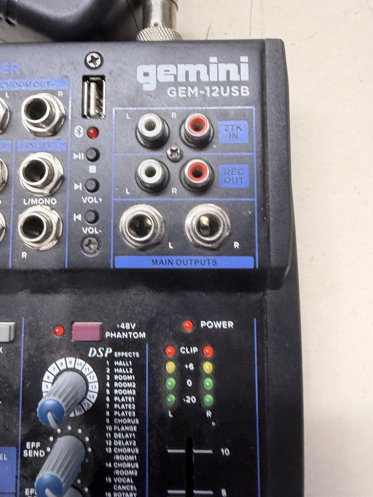 Gemini GEM-12USB Bluetooth Mixer Nice Condition.