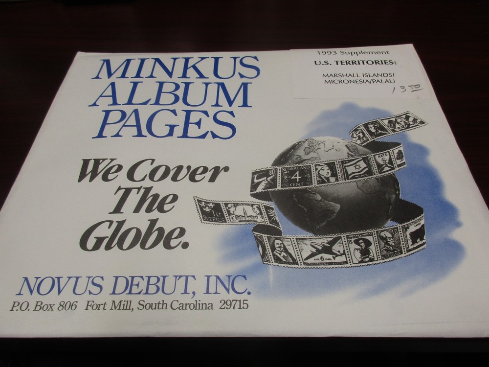 "MINKUS"  STAMP ALBUM  1993  SUPPLEMENT  U.S. TERRITORIES:   W/FREE SHIPPING!!!
