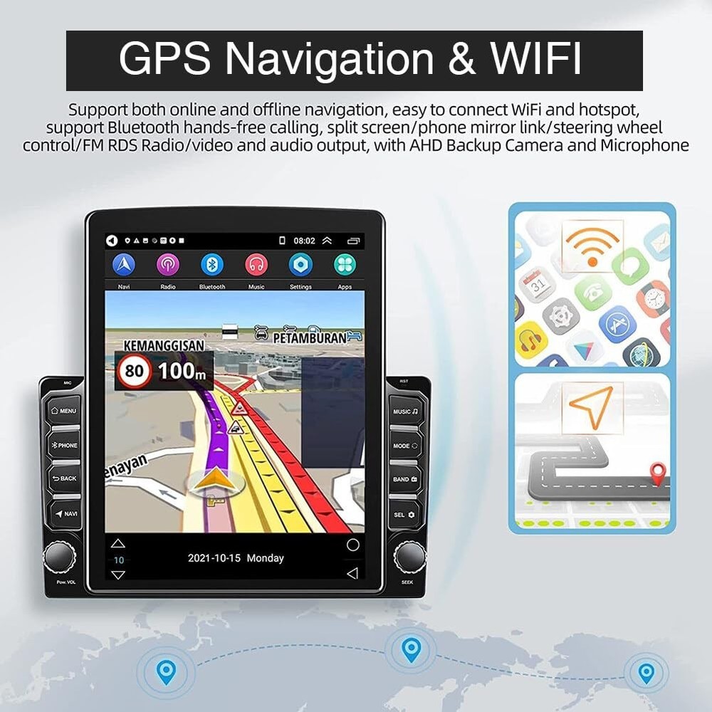 Android 13 Car Stereo 9.7" Touch Screen Wireless Carplay Android Auto