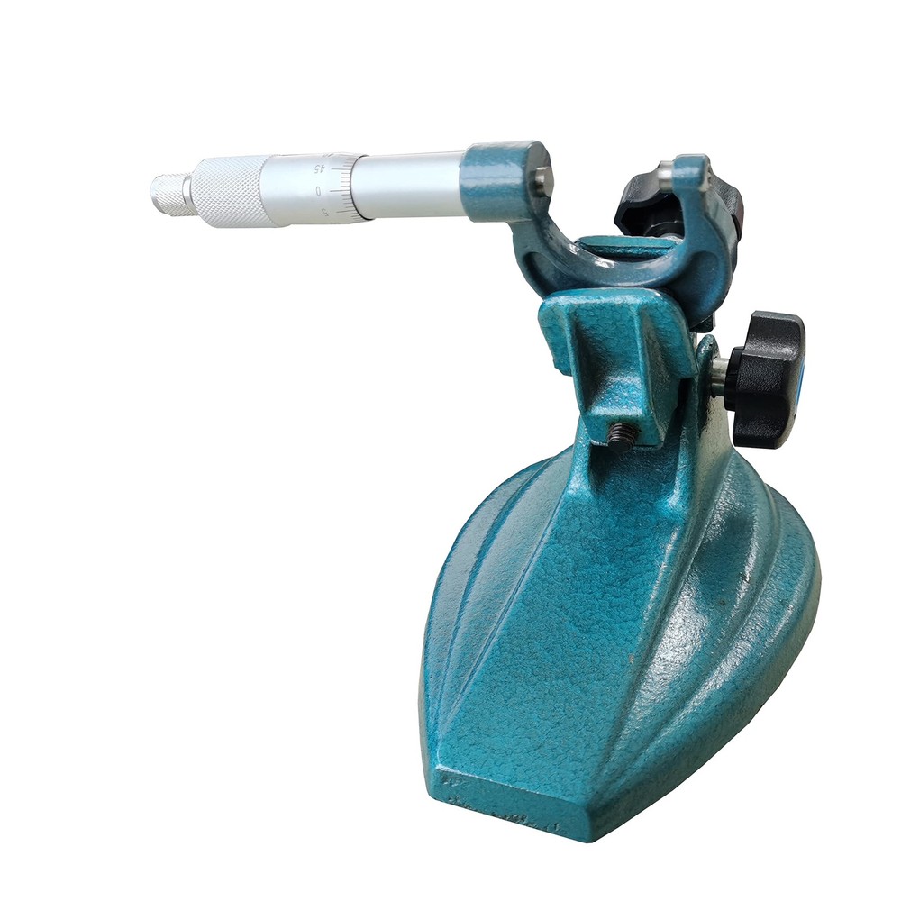 "Precision Micrometer Holder Stand Cast Iron Base for 0-4"" Micrometers"