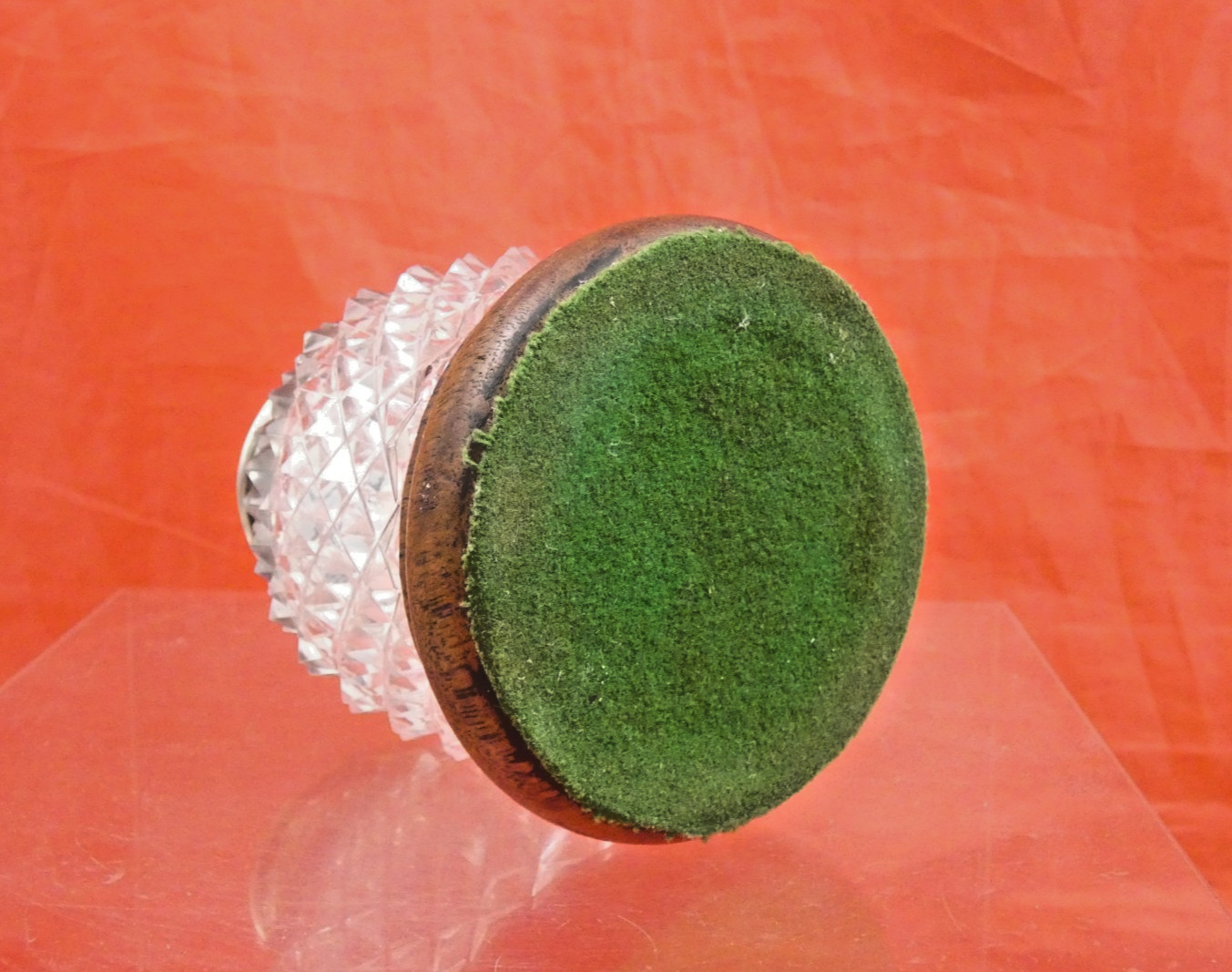 ANTIQUE BRITISH ENGLISH VICTORIAN STERLING SILVER CUT CRYSTAL INKWELL INK STAND