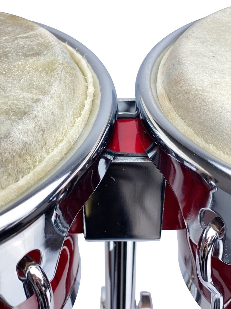 Double Braced 4' Bongo Stand Tripod Adjustable Chrome Heavy Duty Stabilizing Bar