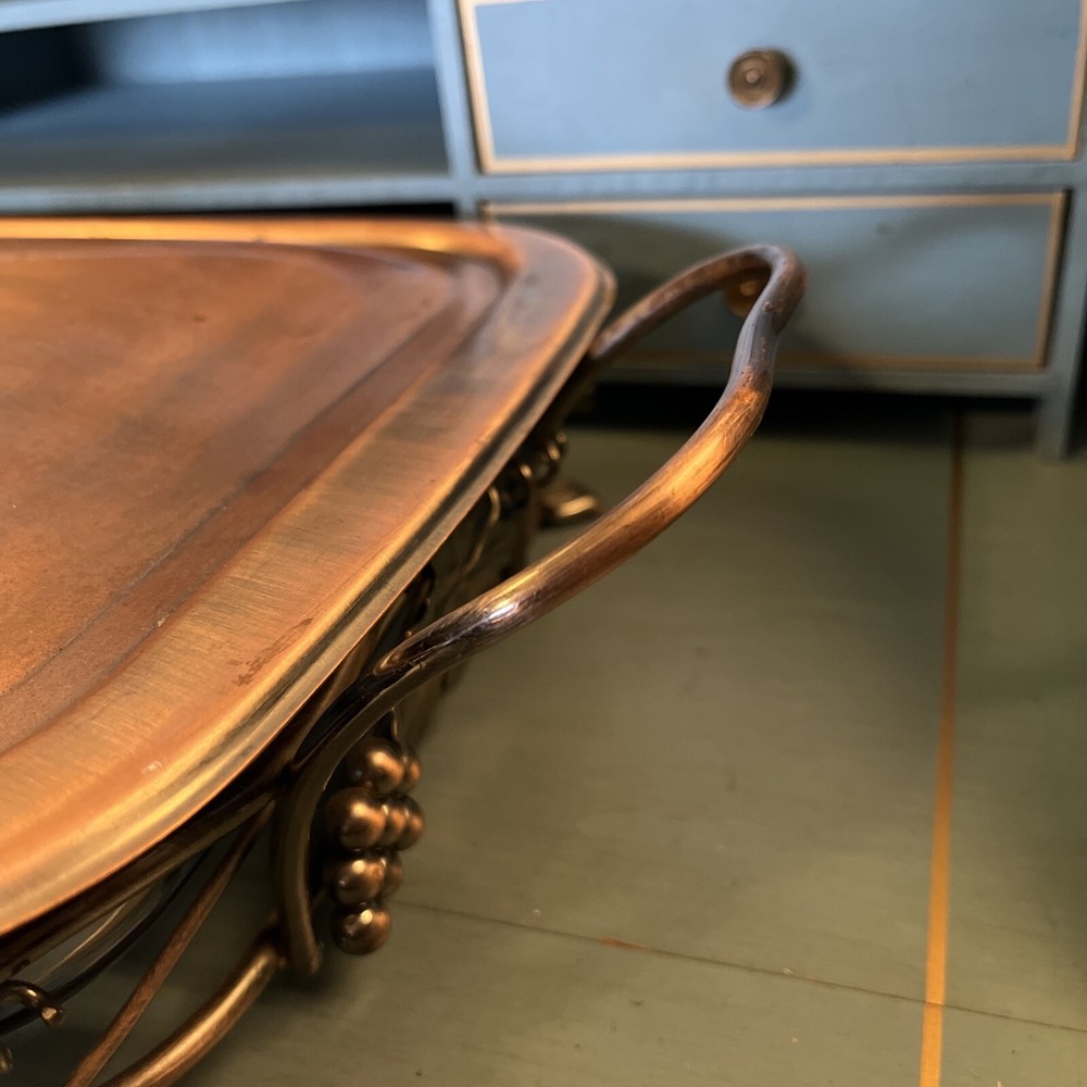 MARINEX Brazil, Glass & Copper Rectangular Buffet, Casserole Dish Serving Tray
