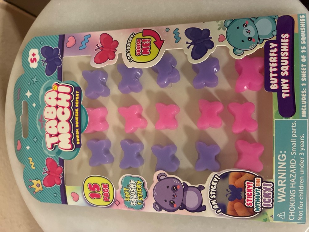 Taba Mochi tiny butterfly, bow & paw squish squeeze repeat tiny squishies