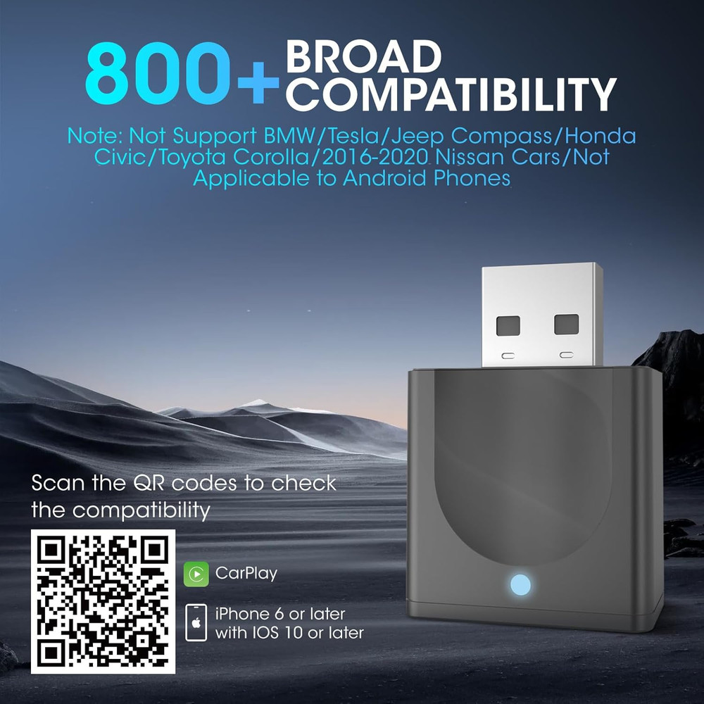 Wireless Carplay Adapter for Iphone, Convert Wired to Apple Carplay Wireless Ada