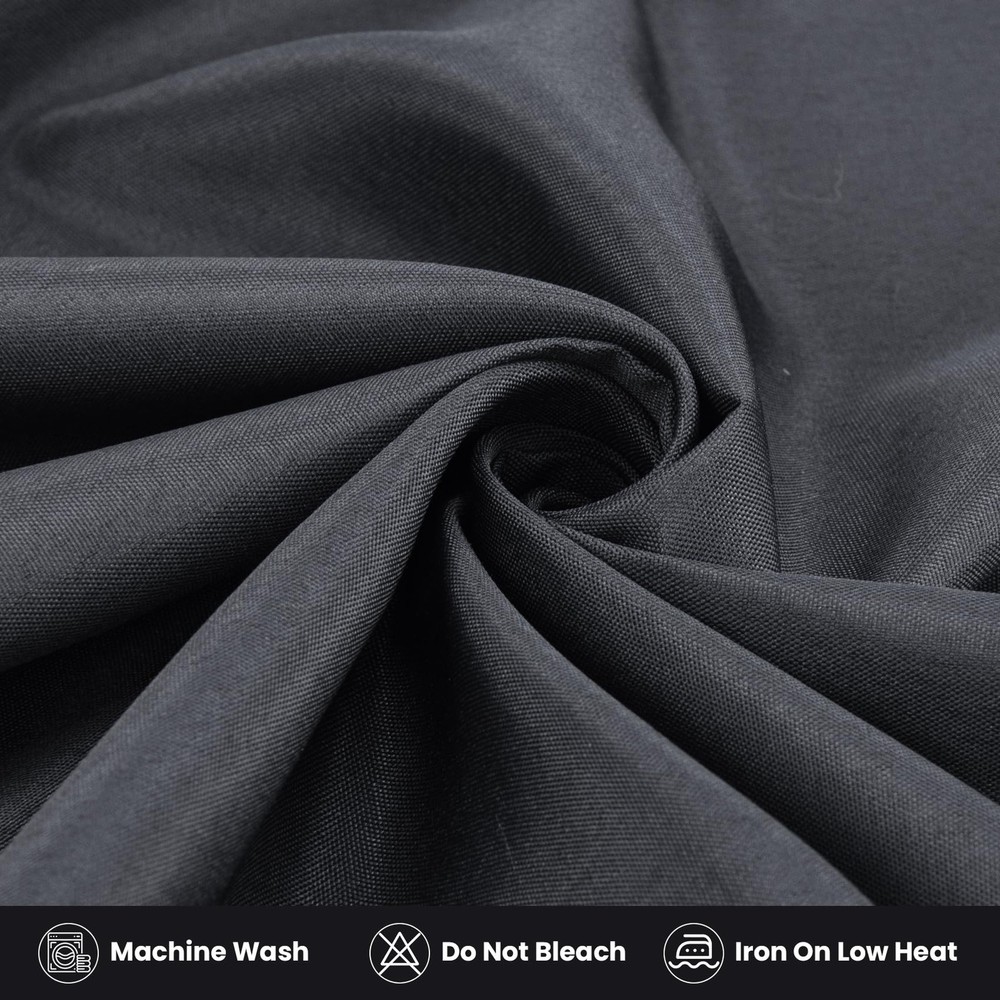 2 Pack Fitted Tablecloth 6FT Rectangular 72x30 Black Table Cover