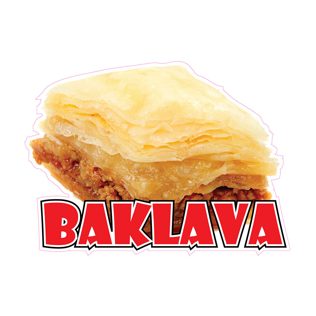 Food Truck Decals Baklava Retail Concession Concession Sign Red