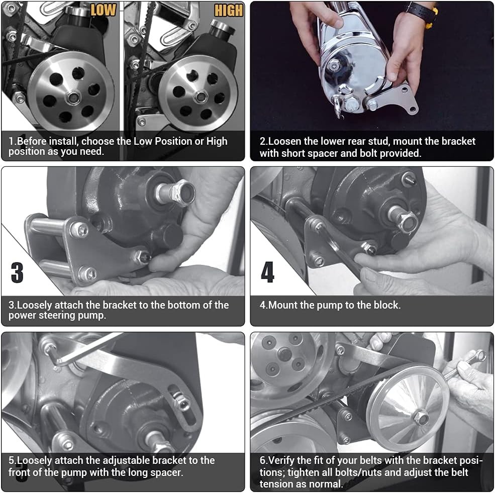 SBC Power Steering Pump Bracket 551522 For Chevy GM Small Block Long Water Pump