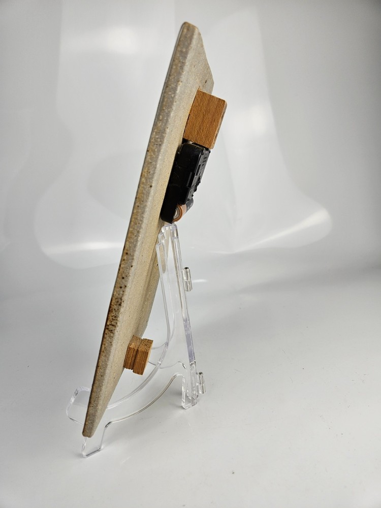 Signed Lauer Studio Pottery Wall Clock Ceramic Slab Art Clock TESTED