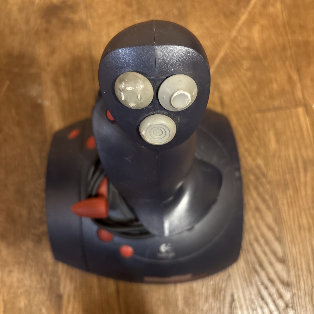 Logitech Black Red WingMan Interceptor Force Joystick Controller PC USB Untested