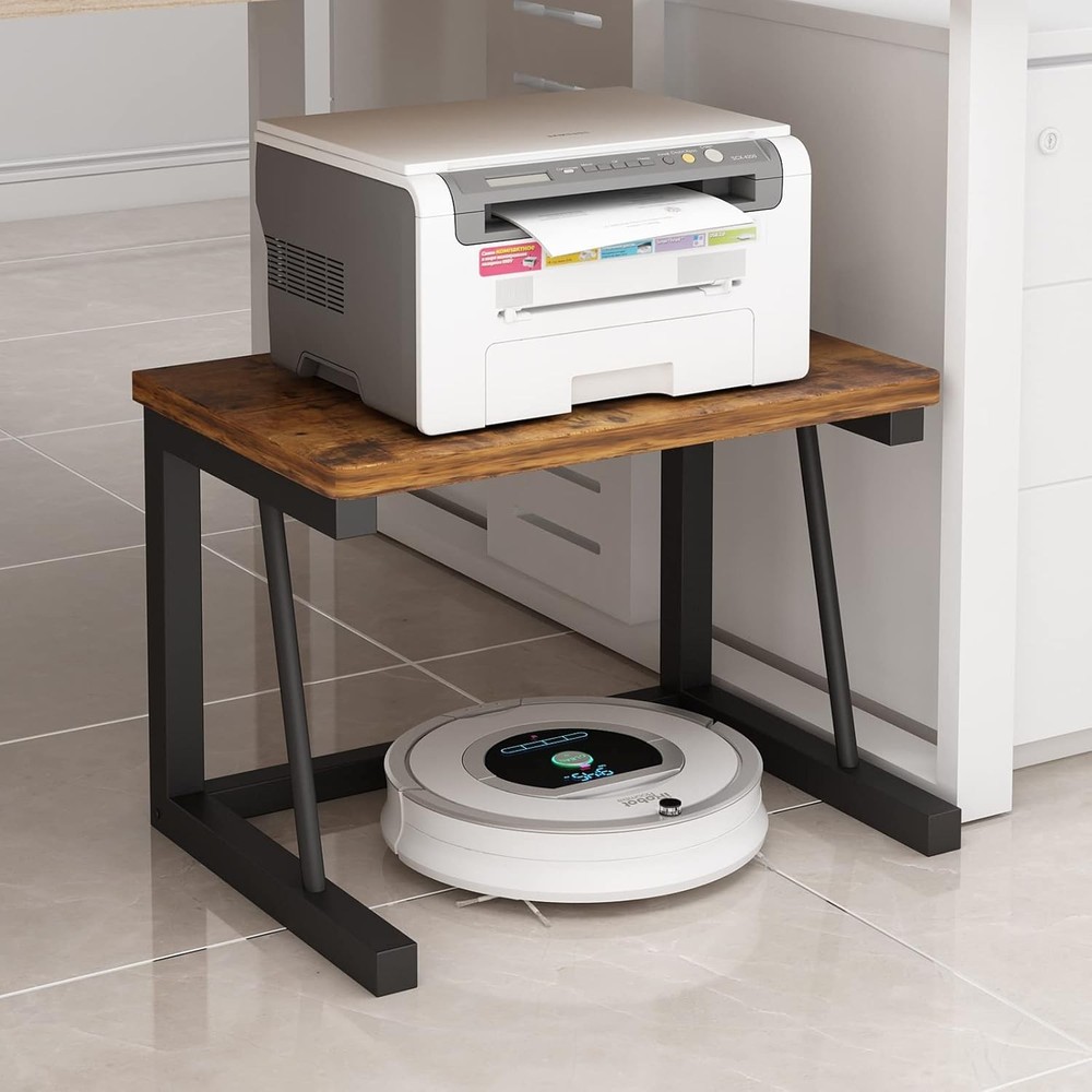 Desktop Printer Stand 2-Tier Wood Rustic Printer Shelf 3D & Laser Printer