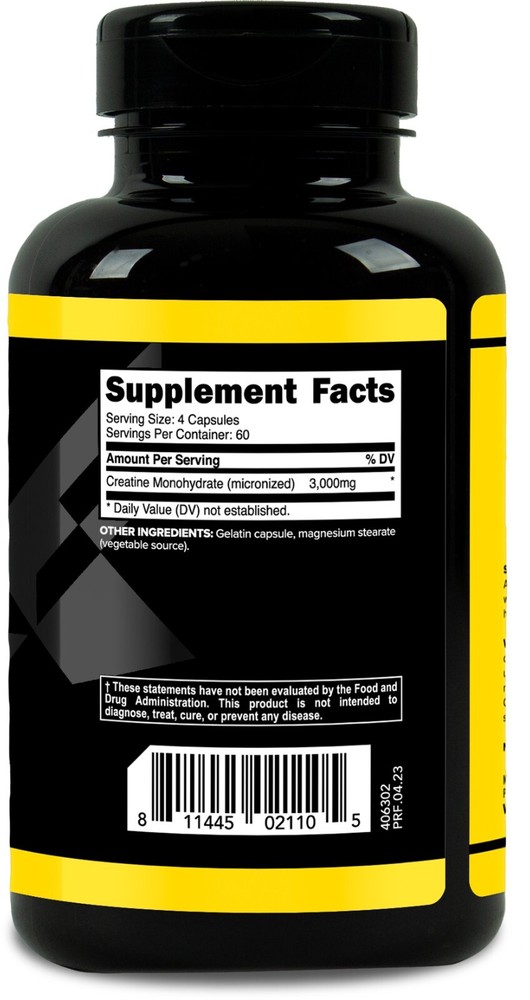 Primaforce Creatine Monohydrate Capsules - 240 Capsules, 3,000mg per Serving