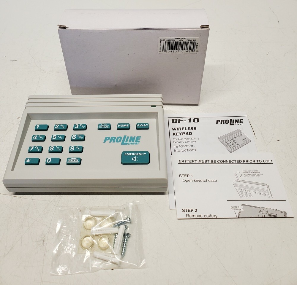 Proline Linear DF-10 Wireless Keypad SBT00006-DF-16 Security Console-No Battery