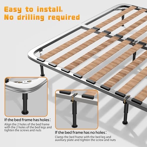 4 Pcs Adjustable Height Bed Support Legs Bed Frame Center Support 7.08-13 inch