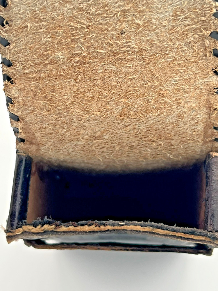 Vintage Hand-Tooled Dark Leather Pouch Case Cigarette Pack